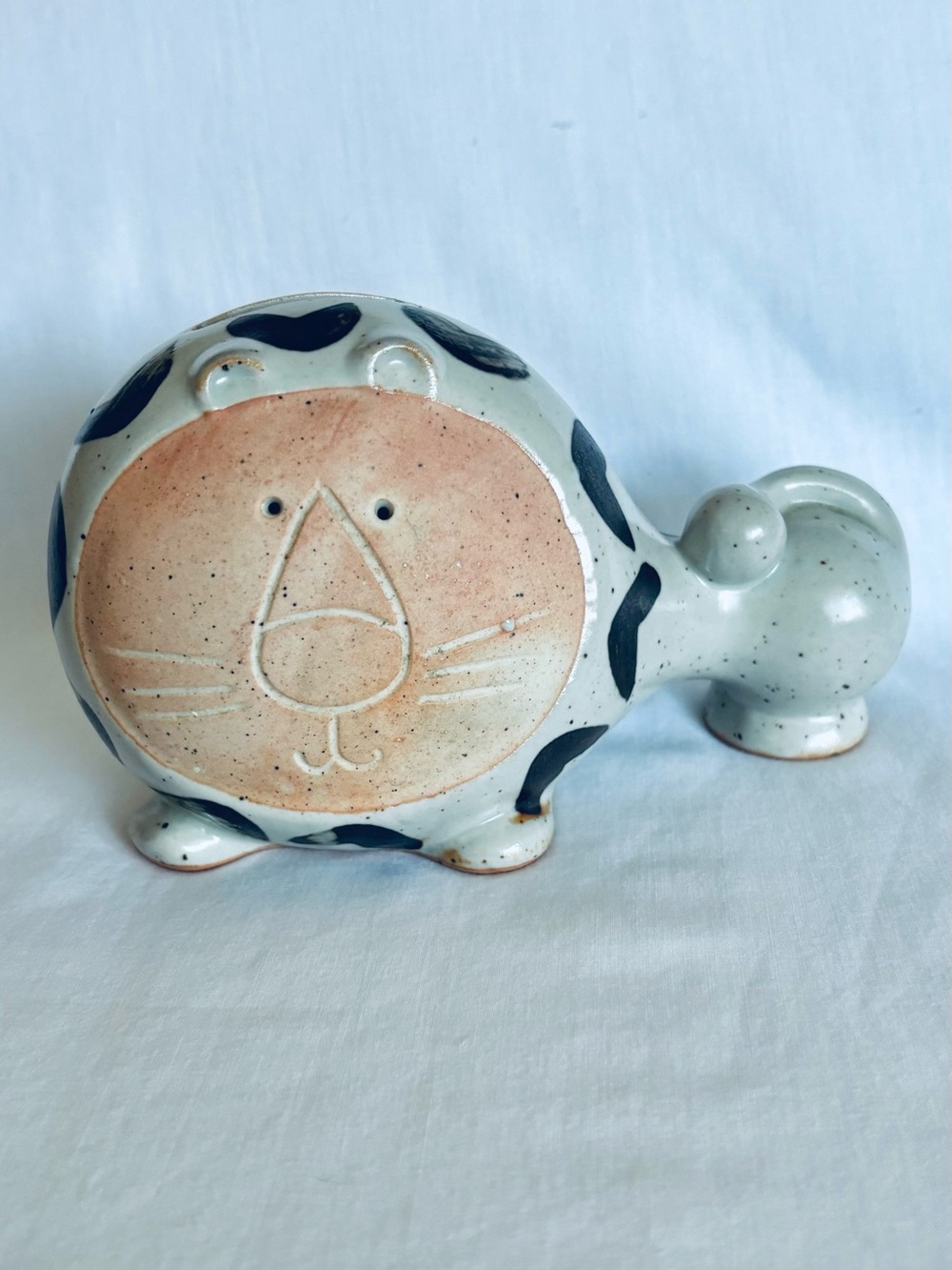 Vintage Takahashi Pottery Lion Piggy Bank Money Box Lisa Larson Style Japan